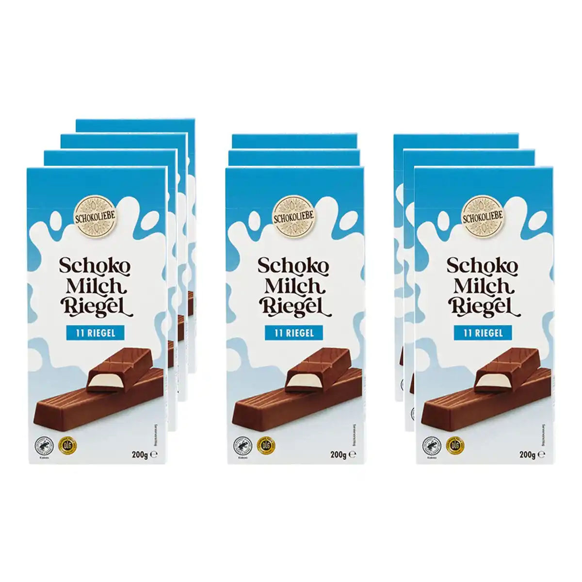 Bild 1 von Schokoliebe Schoko-Milch-Riegel 200 g, 10er Pack