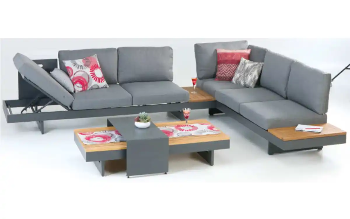 Bild 2 von Gartenset Accra, Akazienholz natur/dunkelgrau, 4-teilig