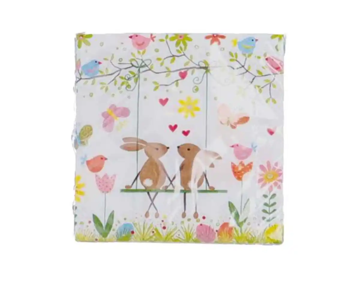 Bild 1 von Servietten Hasenpärchen 25 x 25 cm 20er