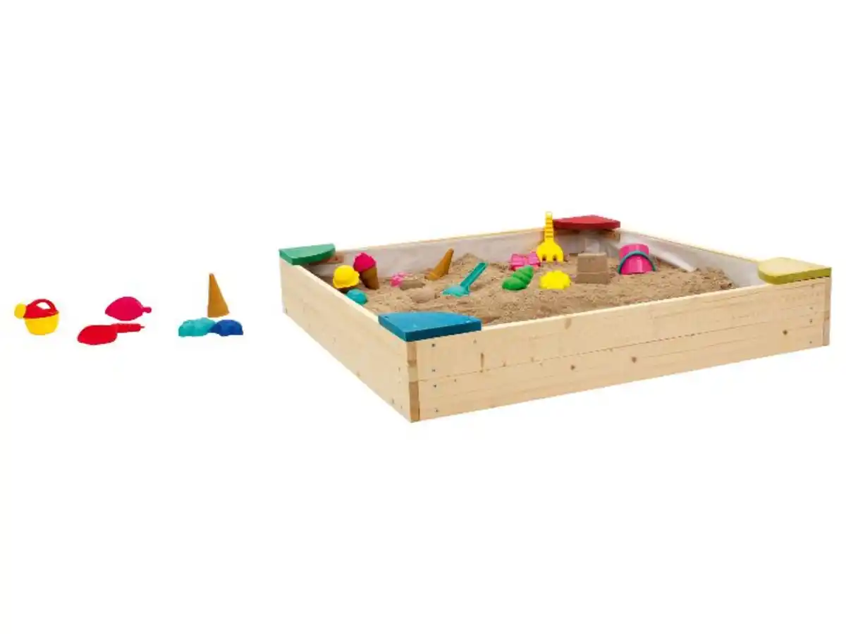 Bild 2 von Playtive Sandkasten, mit wasserdichter Abdeckplane