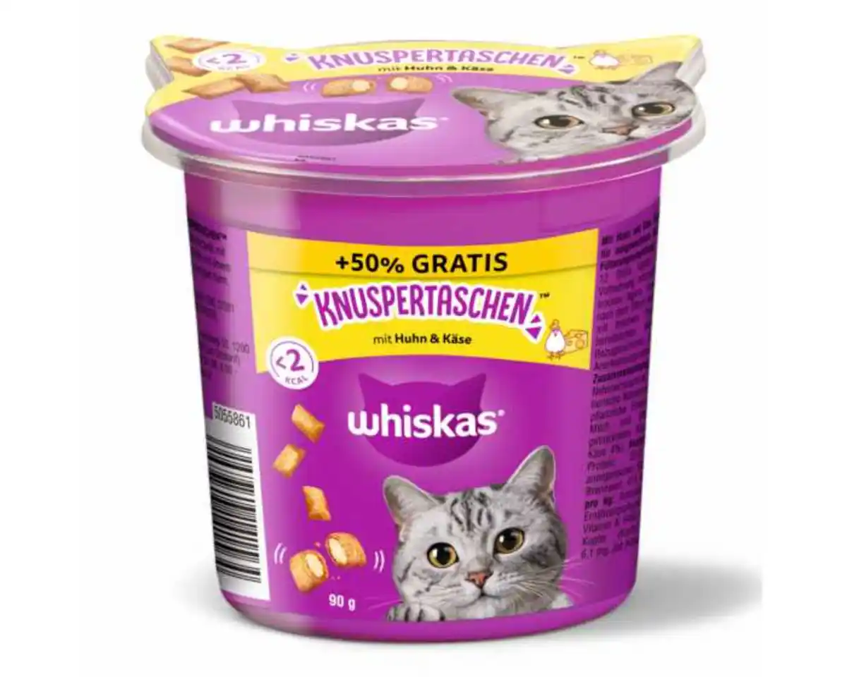 Bild 1 von Whiskas Knuspertaschen mit Huhn & Käse 90g