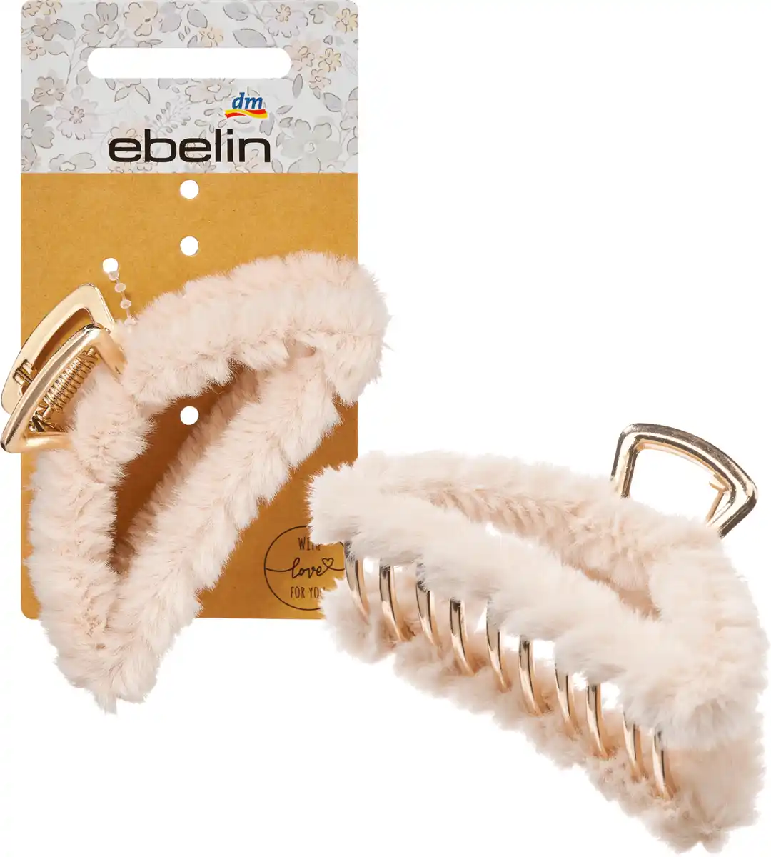 Bild 1 von ebelin Haarklammer Metall Gold-Optik mit Kunstfell