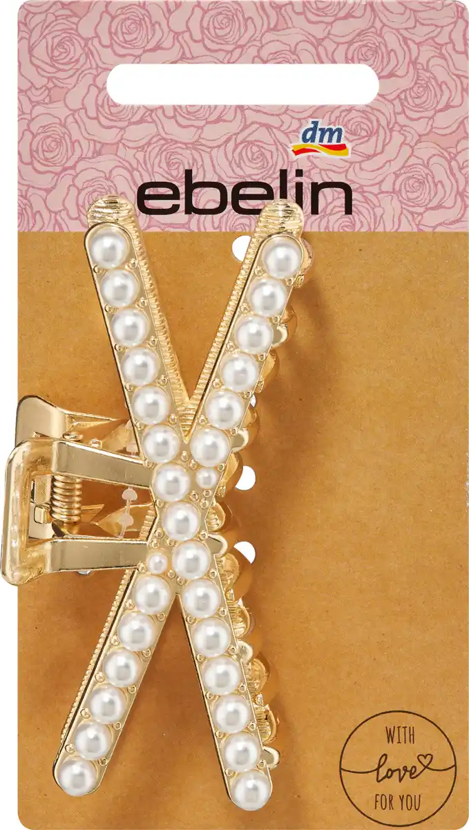 Bild 1 von ebelin Haarklammer Metall Perlen goldfarben