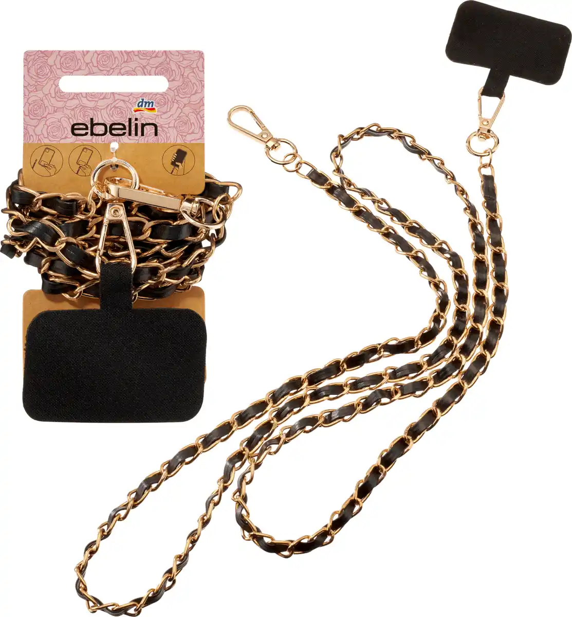 Bild 1 von ebelin Handykette schwarz-goldfarben