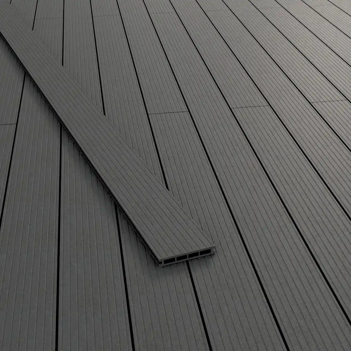 Bild 4 von Terrassendiele WPC Anthrazit 2,1 cm x 14,5 cm x 300 cm