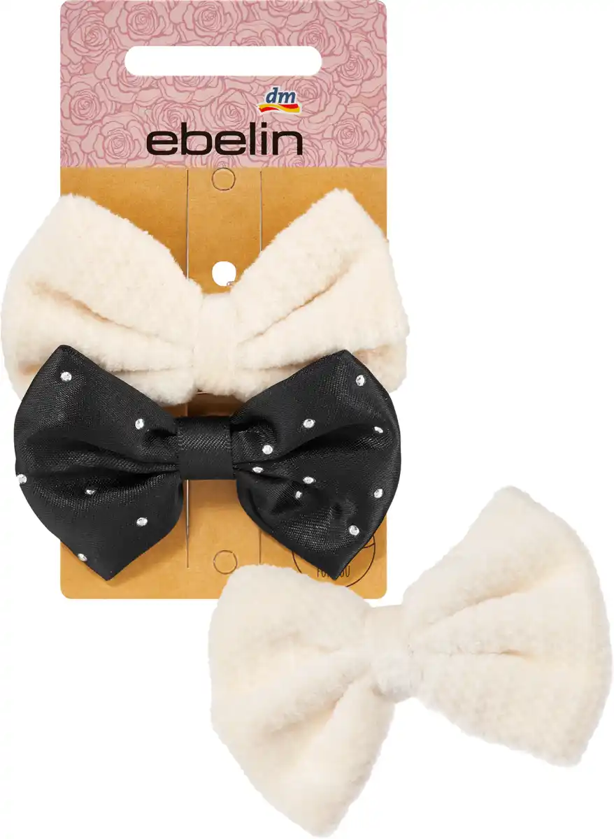 Bild 1 von ebelin Haar- & Ansteckbrosche Schleife creme, schwarz