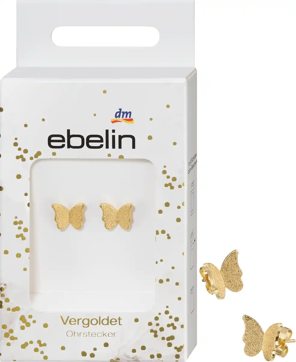 Bild 1 von ebelin Ohrstecker in Schmetterlingsform / vergoldeter Modeschmuck