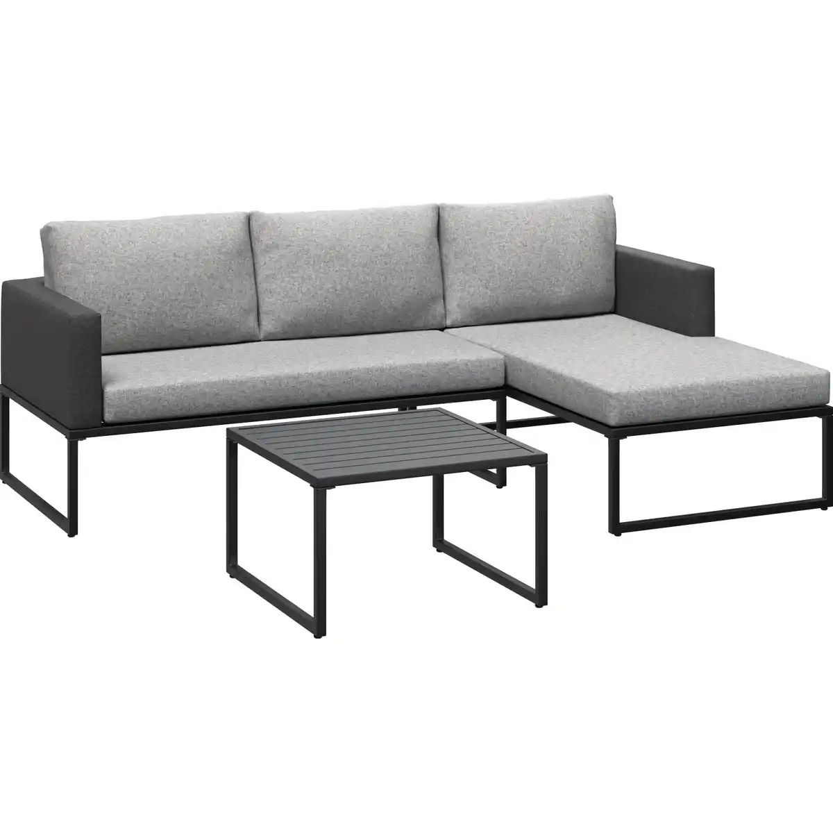 Bild 1 von Lounge-Set mit Esstisch Minburra 3-teilig aus Aluminium Grau