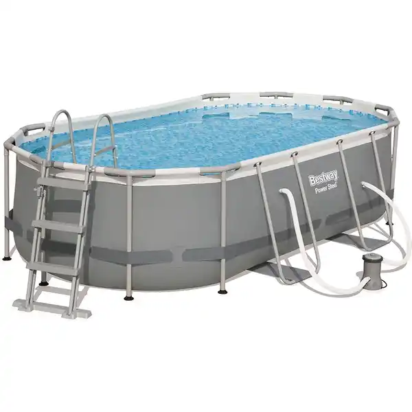 Bild 1 von Bestway Stahlrahmenpool-Set Power Steel 427 cm x 250 cm x 100 cm Oval