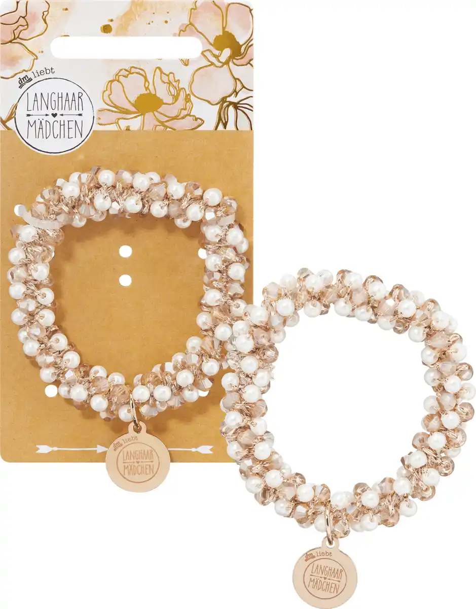 Bild 1 von Langhaarmädchen Haargummi Perlen
