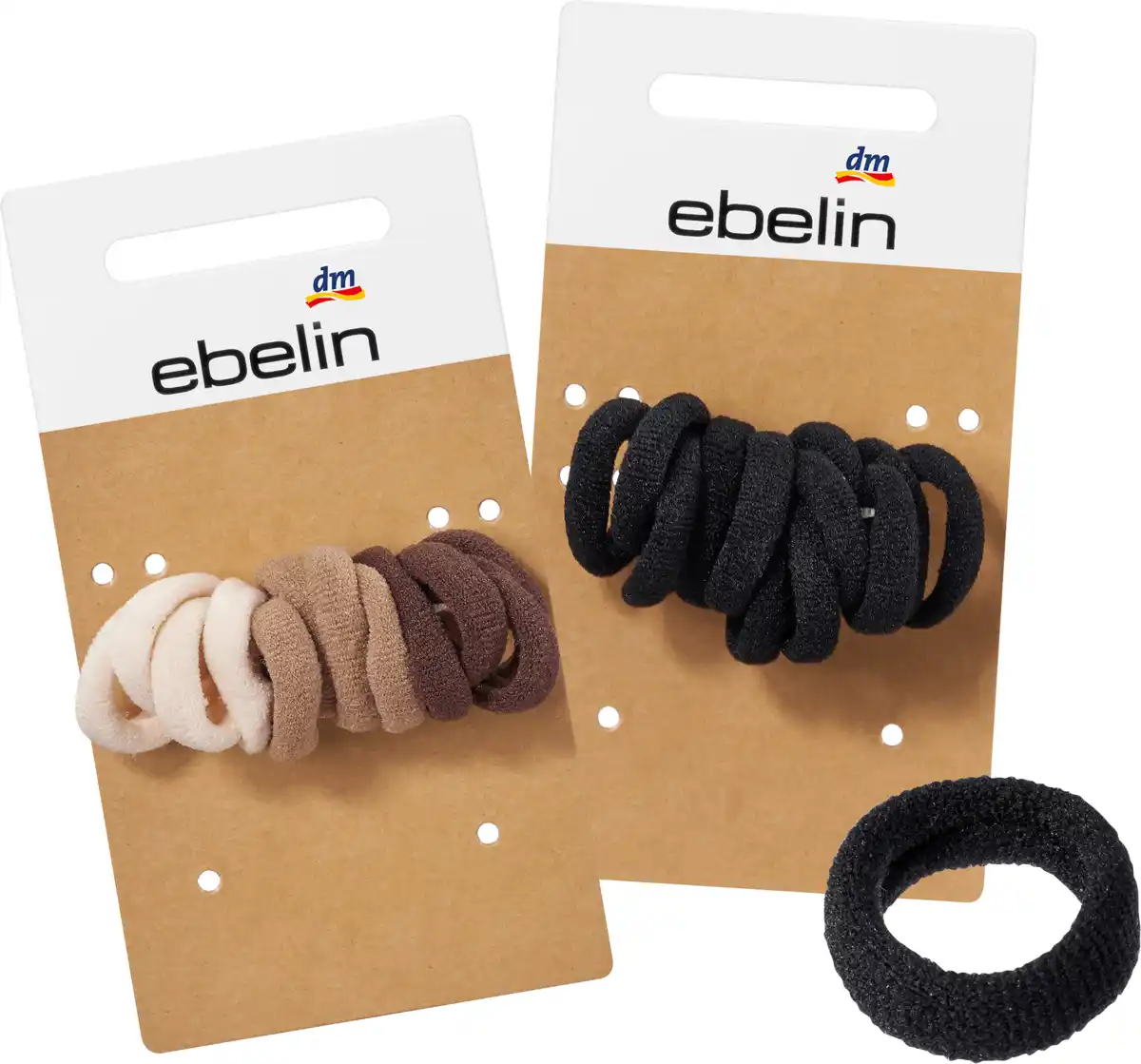 Bild 1 von ebelin Haargummis weich mini, schwarz/Brauntöne