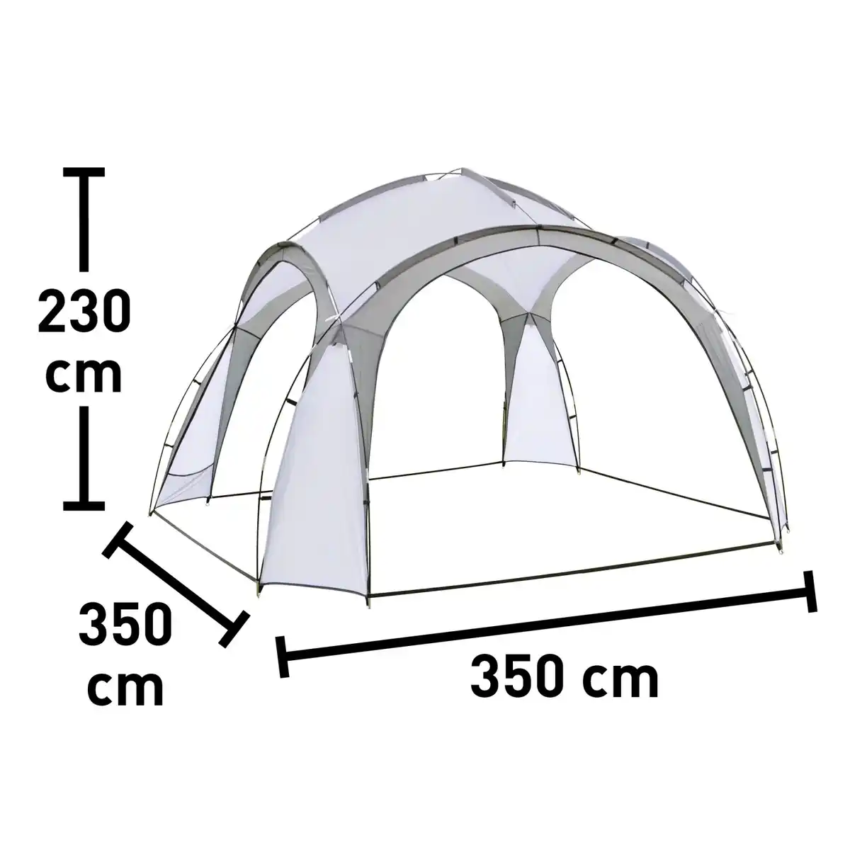 Bild 3 von Eventzelt Eldora Hellgrau 3,5 m x 3,5 m x 2,3 m