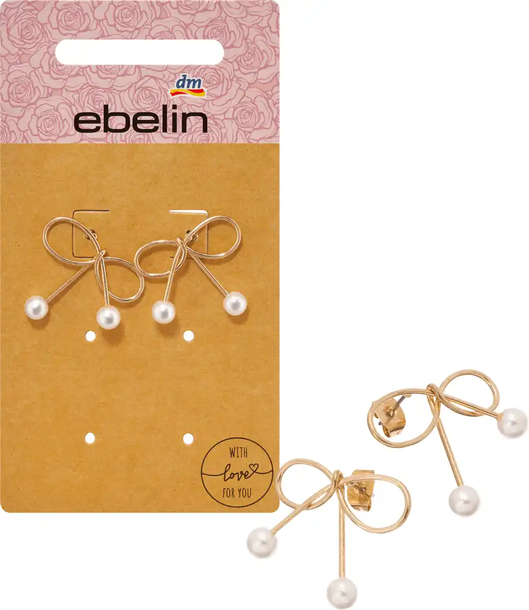 Bild 1 von ebelin Ohrstecker Schleifenform, Gold-Optik