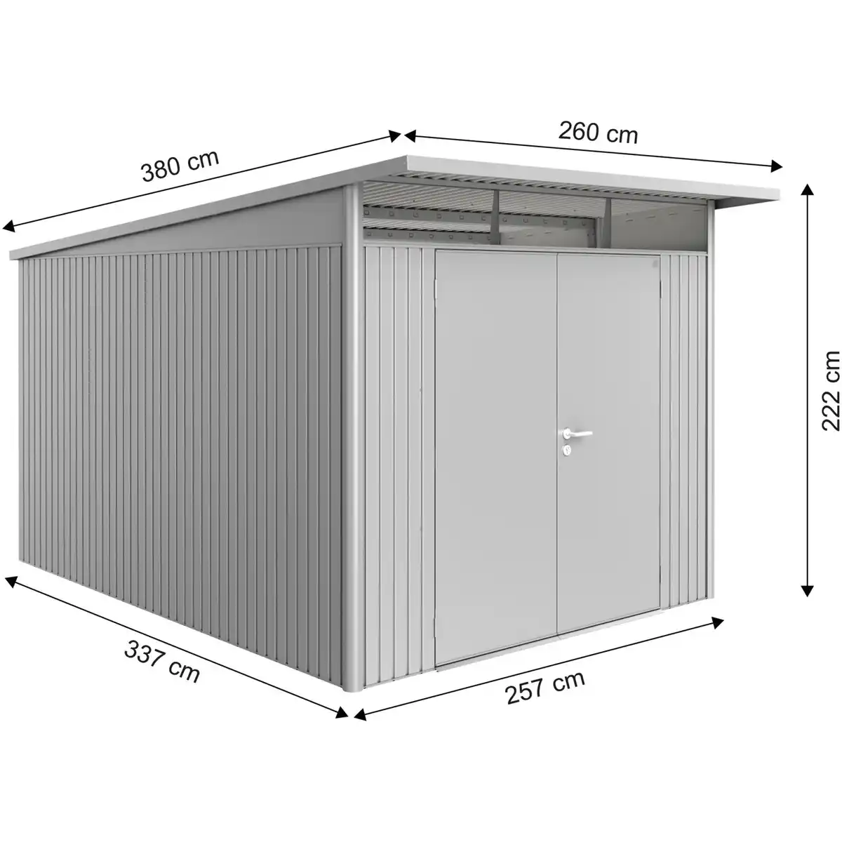 Bild 4 von Biohort Metall-Gerätehaus AvantGarde Gr. A8 silber-metallic Doppeltür