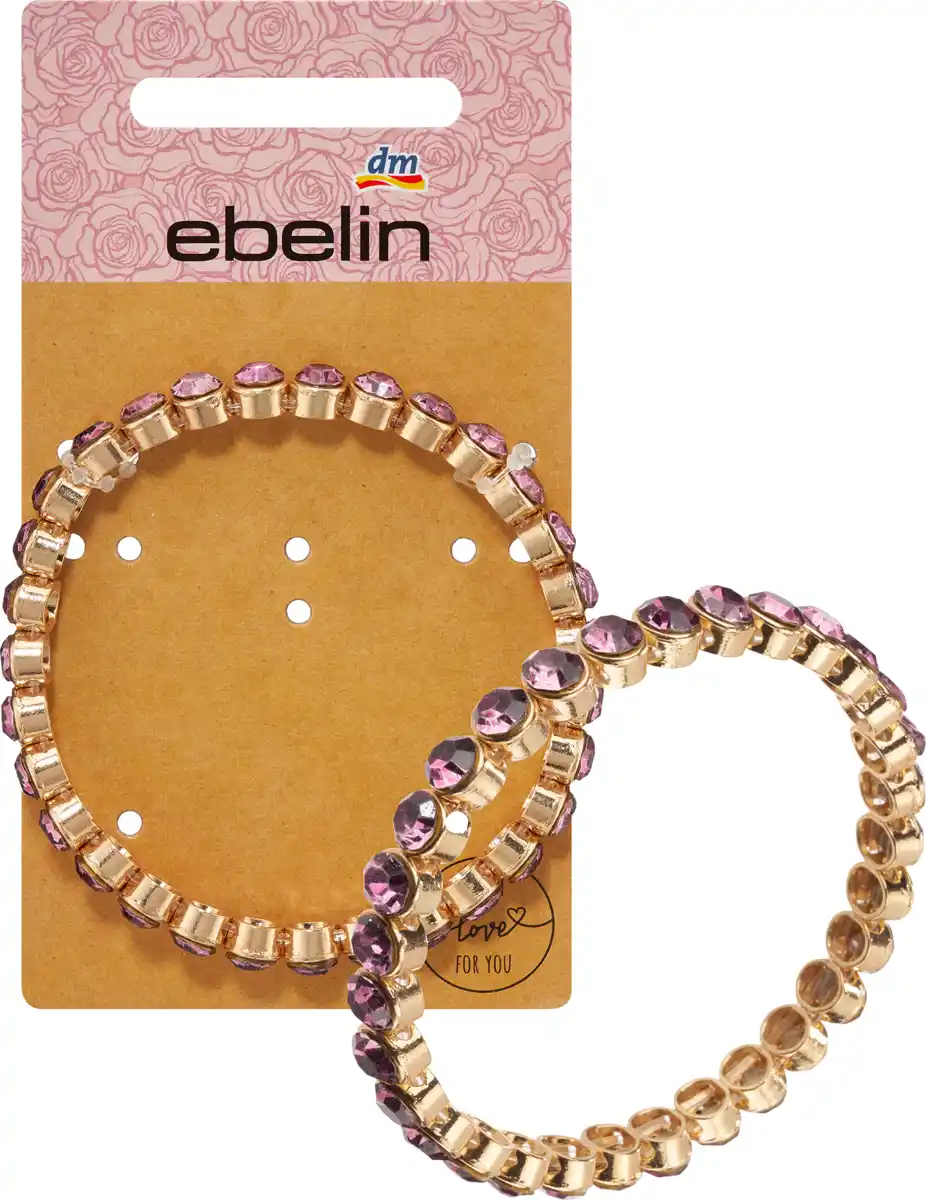 Bild 1 von ebelin Armband elastisch mit lilafarbenen Strasssteinen