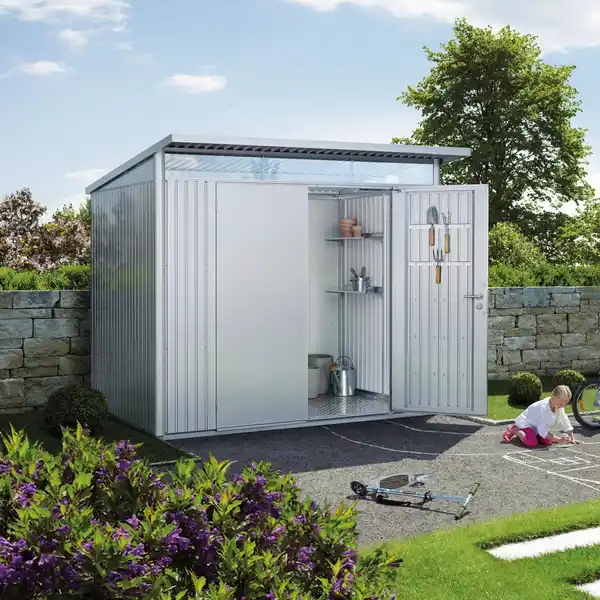 Bild 2 von Biohort Metall-Gerätehaus AvantGarde Gr. A8 silber-metallic Doppeltür