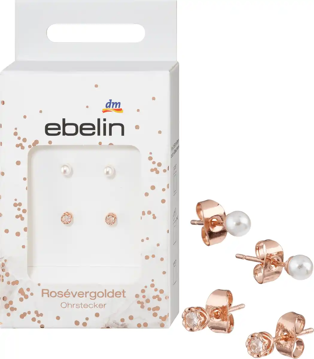 Bild 1 von ebelin Ohrstecker rosévergoldeter Modeschmuck