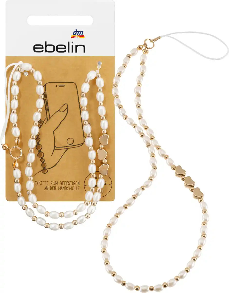 Bild 1 von ebelin Handykette mit Perlen und Herzen