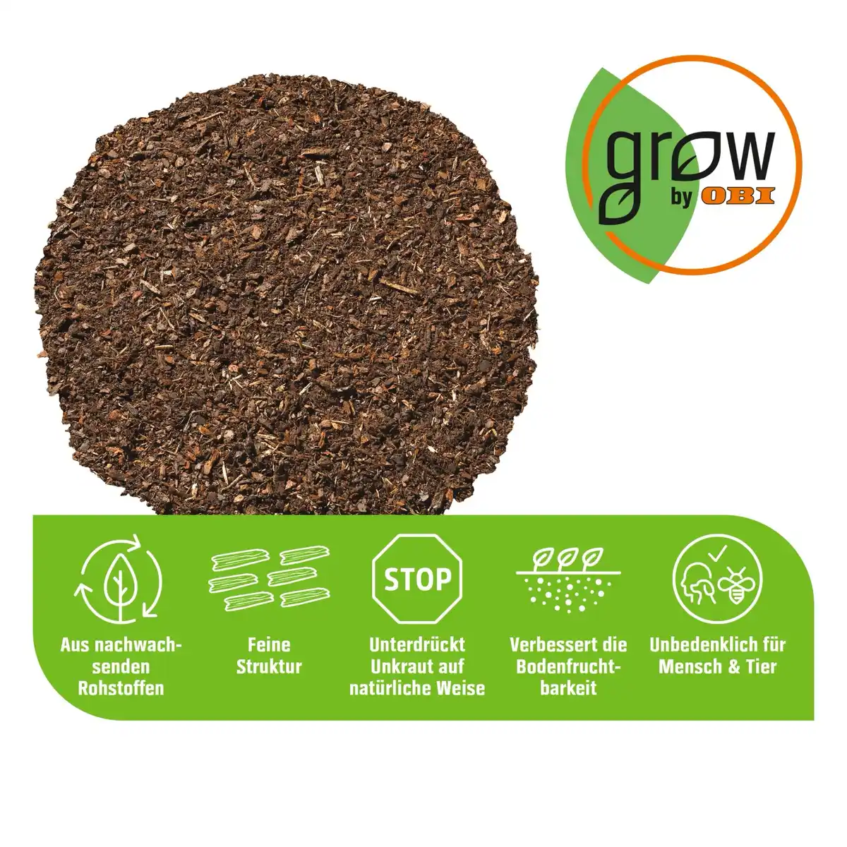Bild 4 von GROW by OBI Rindenmulch fein, 45l