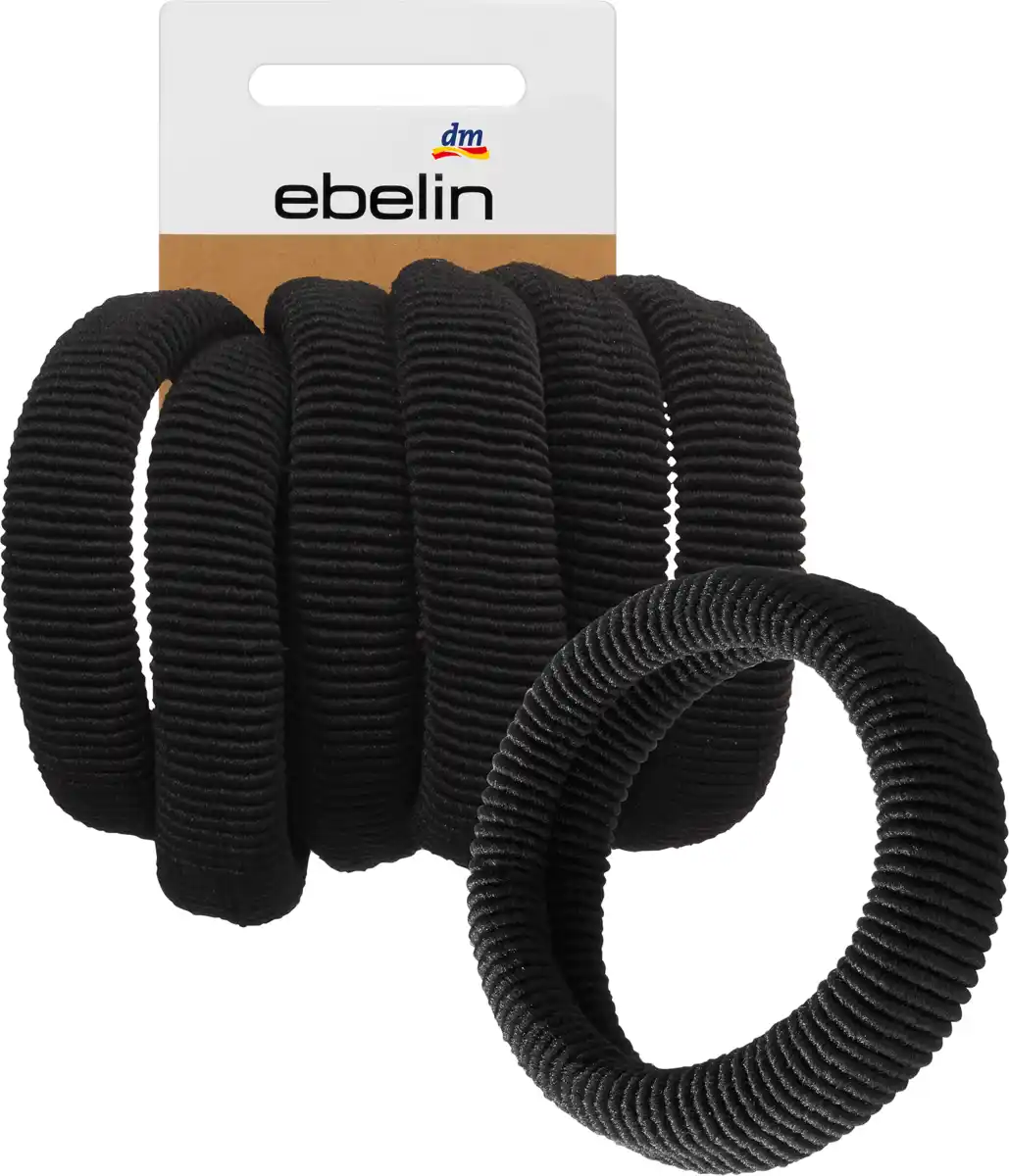 Bild 1 von ebelin Haargummis schwarz / gerippte Struktur