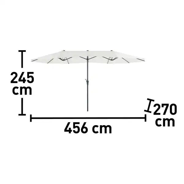 Bild 3 von Doppel-Sonnenschirm Cloyna Beige mit Kurbel 456 cm x 270 cm