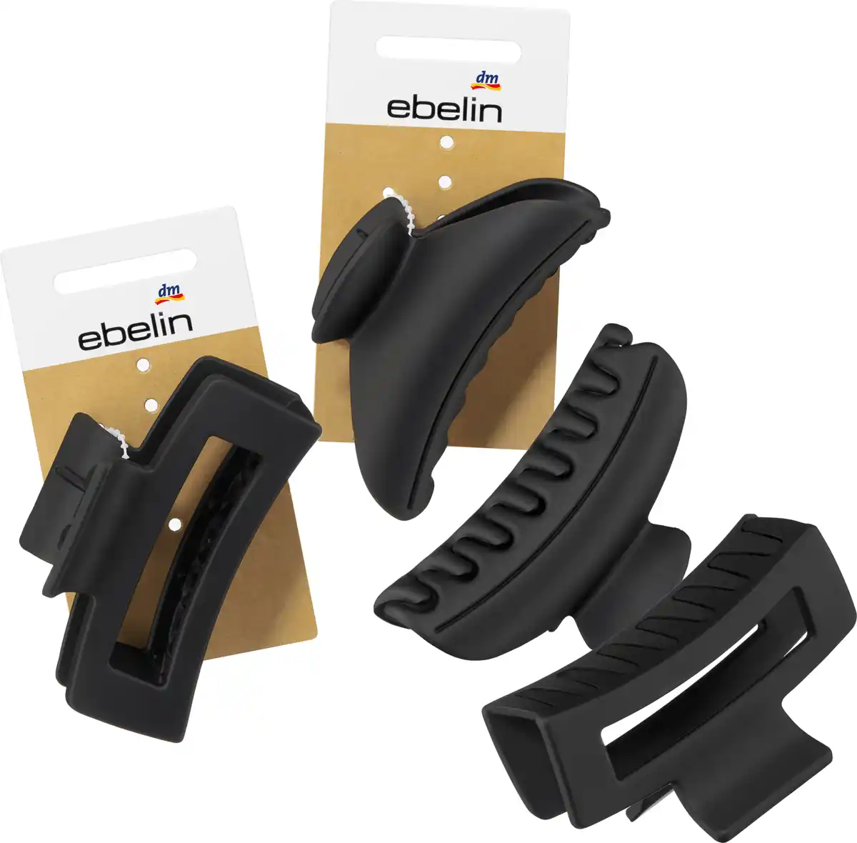 Bild 1 von ebelin Haarklammer Matt-Optik halbrund, schwarz