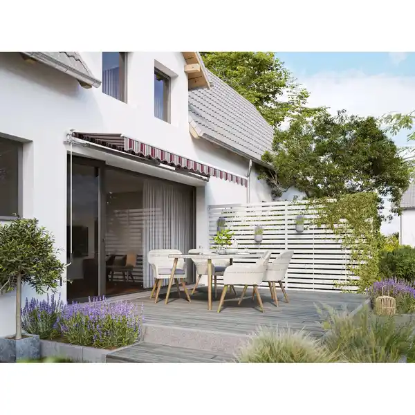 Bild 3 von Gelenkarmmarkise Aventura 4x2,5m Bordeaux-Beige-Weiß