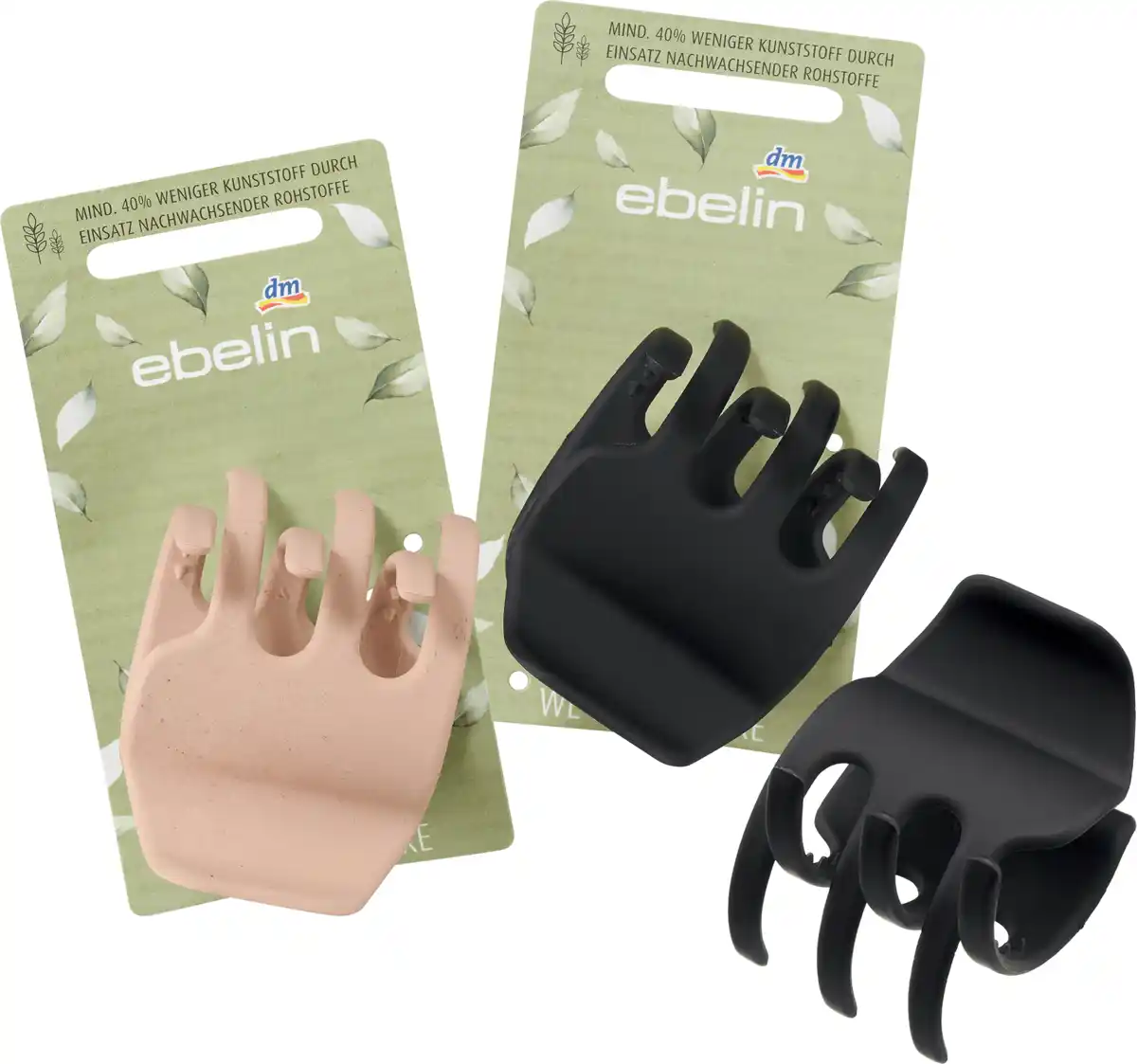 Bild 1 von ebelin Haarklammer recycelt midi schwarz / rosa