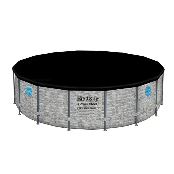 Bild 4 von Bestway Stahlrahmenpool Set Power Steel Swim Vista Ø 488 cm x 122 cm Rund Grau