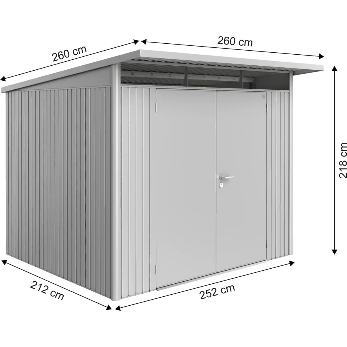 Bild 4 von Biohort Metall-Gerätehaus AvantGarde Gr. A6 silber-metallic Doppeltür
