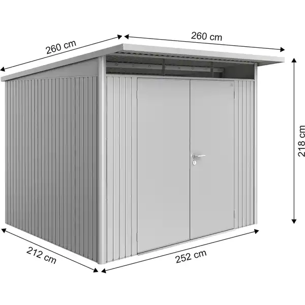 Bild 4 von Biohort Metall-Gerätehaus AvantGarde Gr. A6 silber-metallic Doppeltür