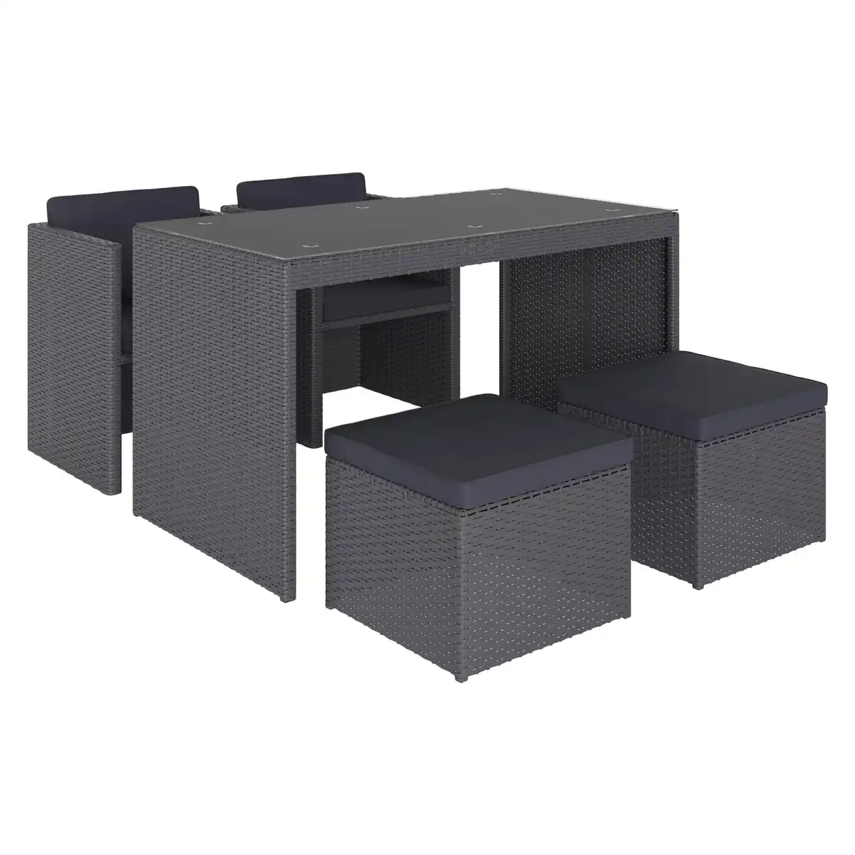 Bild 3 von Balkonmöbel-Set Hazelton 5-teilig Polyrattan Grau