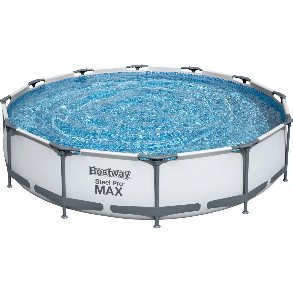 Bild 1 von Bestway Stahlrahmen-Pool Set Steel Pro Max Frame Ø 366 x 76 cm Rund Lichtgrau