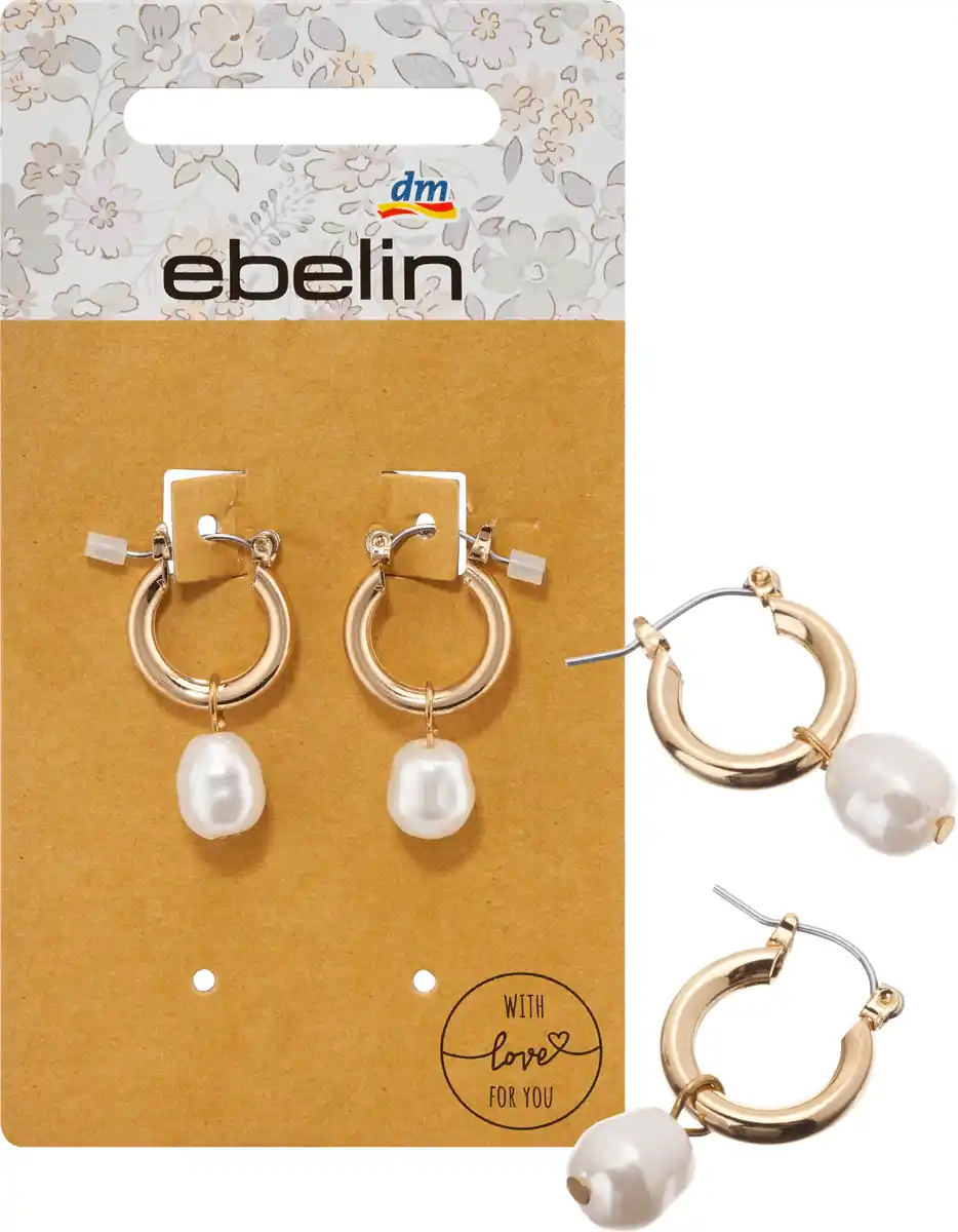 Bild 1 von ebelin Creolen mit Perle, Gold-Optik