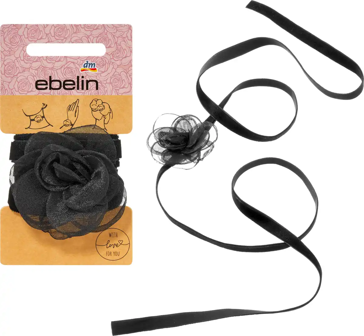 Bild 1 von ebelin Choker-Kette Rose, schwarz