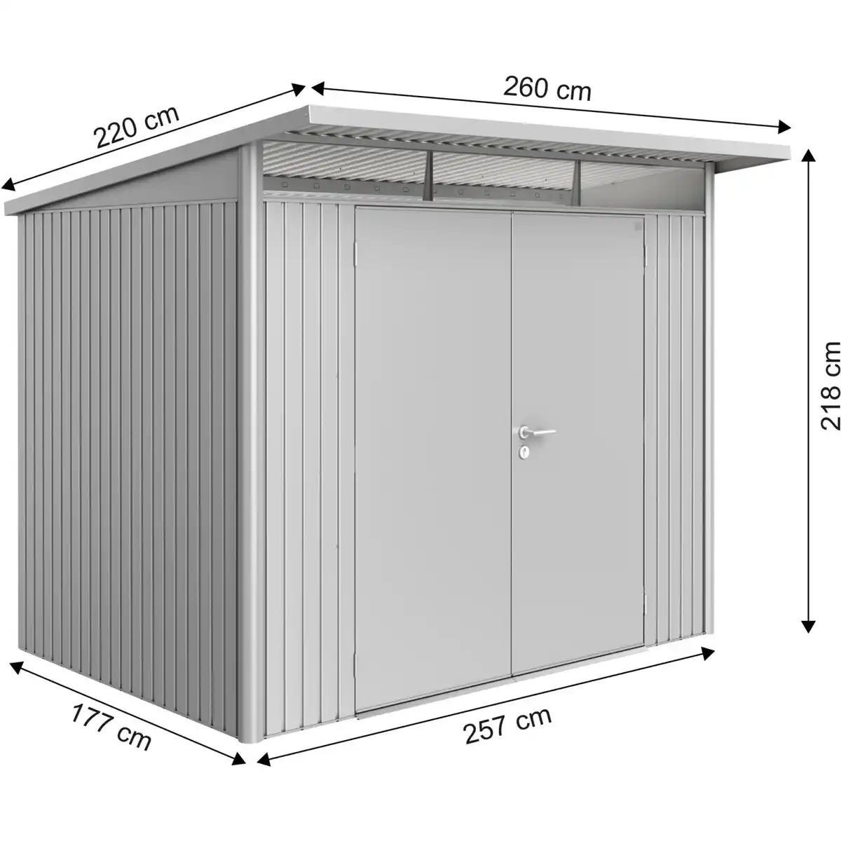 Bild 4 von Biohort Metall-Gerätehaus AvantGarde Gr. A5 silber-metallic Doppeltür