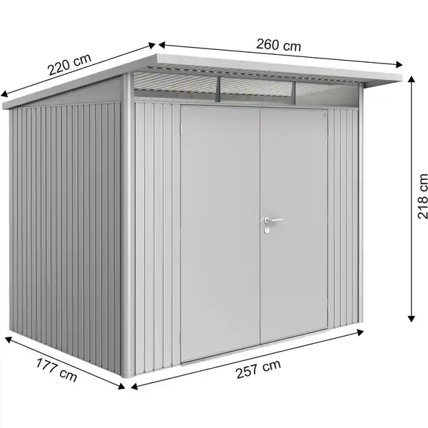 Bild 4 von Biohort Metall-Gerätehaus AvantGarde Gr. A5 silber-metallic Doppeltür