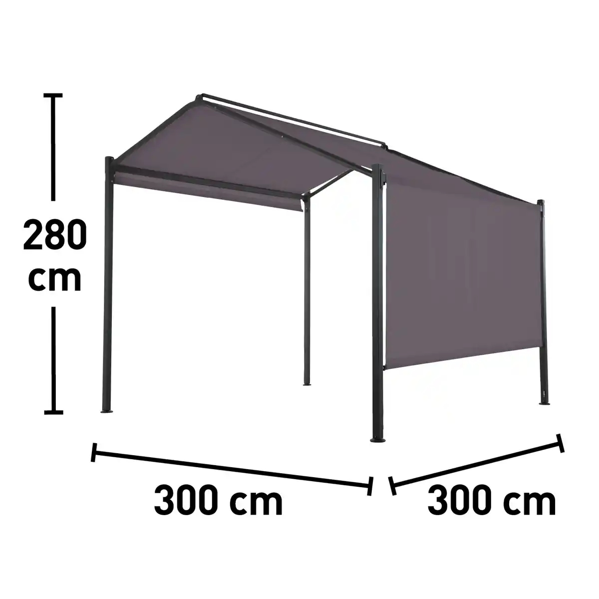 Bild 4 von Stahl-Pavillon Bacliff 3 m x 3 m x 2,8 m Anthrazit