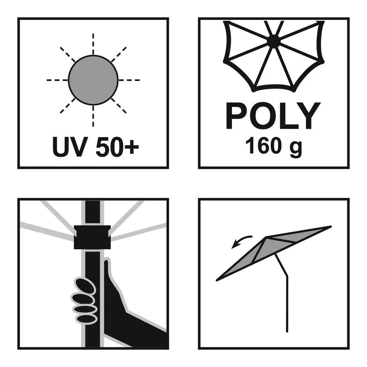 Bild 2 von Balkonschirm Ø 200 cm mit Push-Up Mechanik