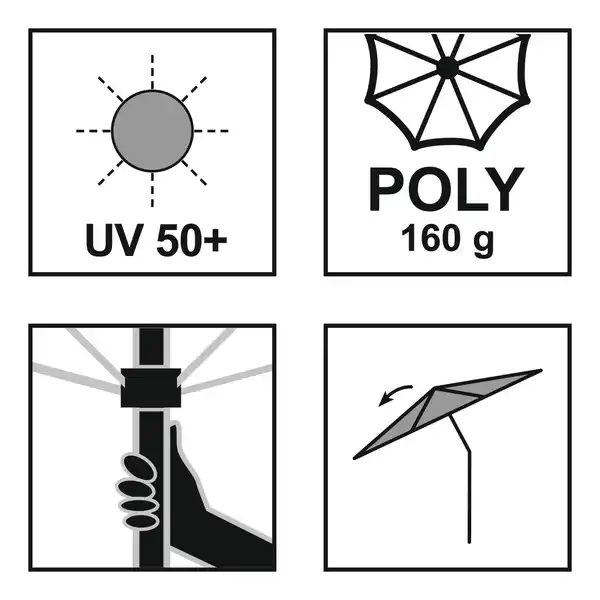 Bild 2 von Balkonschirm Ø 200 cm mit Push-Up Mechanik