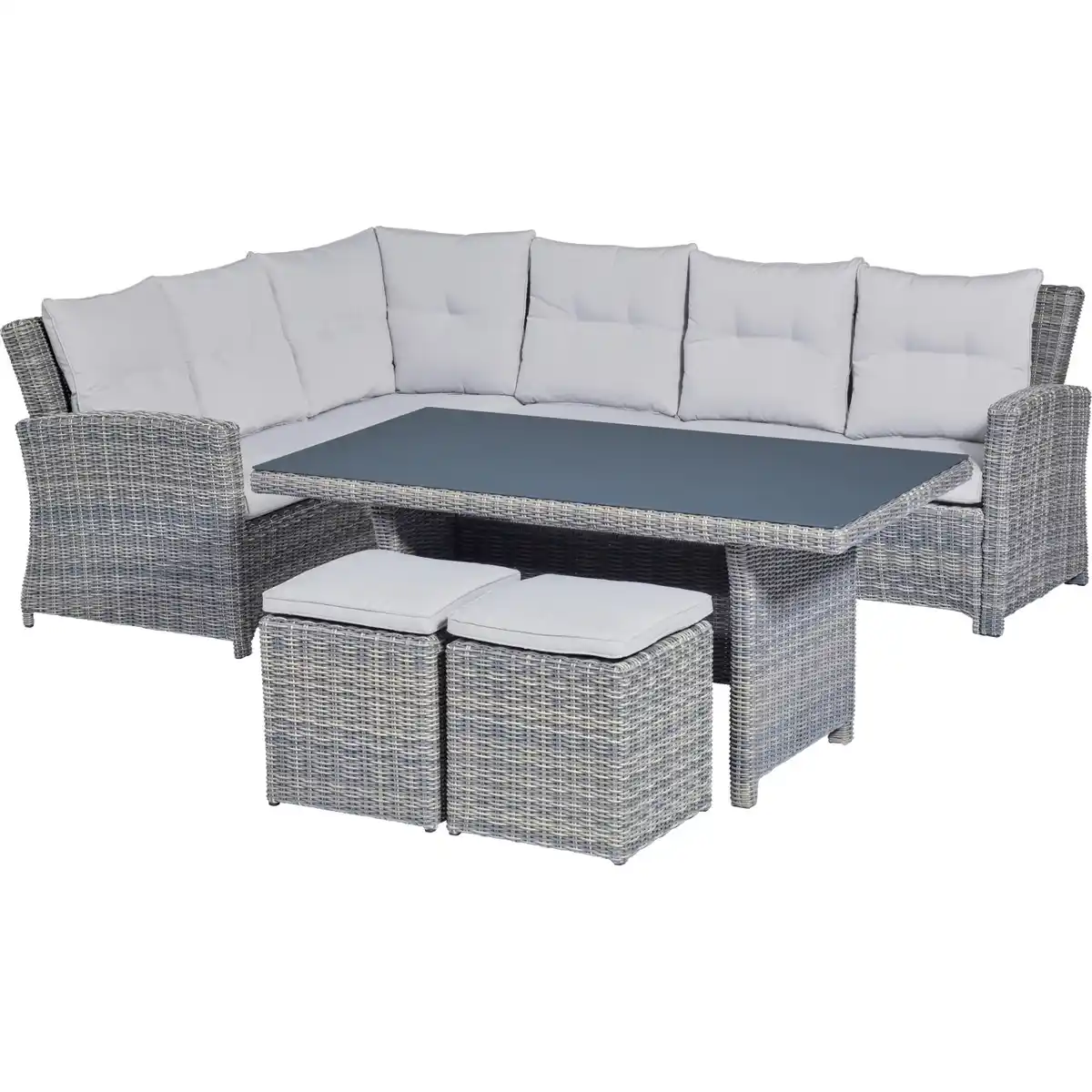 Bild 1 von Lounge-Set mit Esstisch Vermont 5-teilig Polyrattan Links Wave Cliff