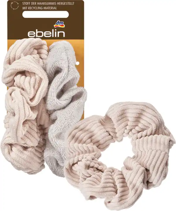 Bild 1 von ebelin Scrunchies recyceltes Polyester beige, grau