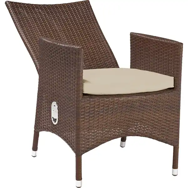 Bild 2 von Gartensessel Davenport II mit verstellbarer Rückenlehne aus Polyrattan Braun