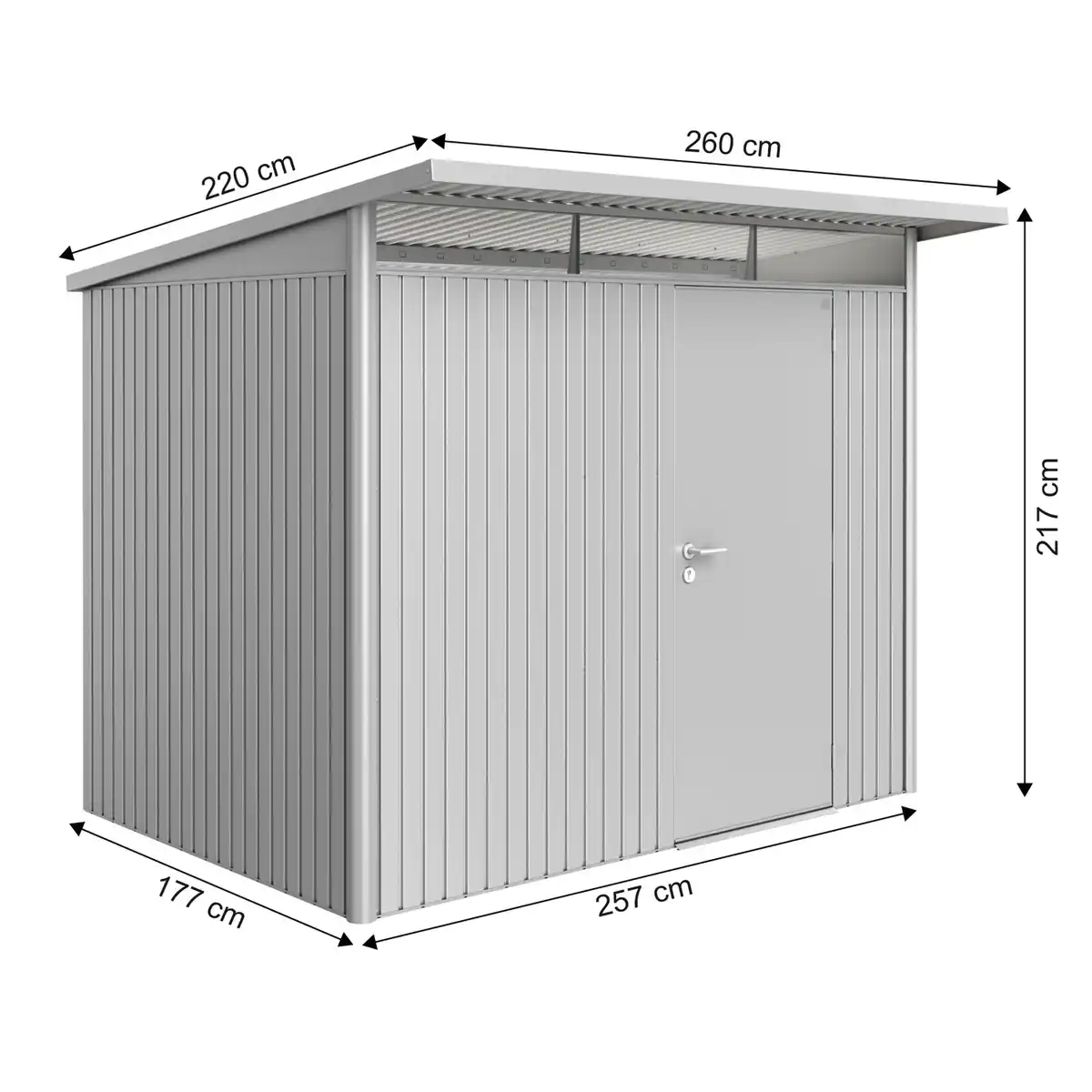 Bild 4 von Biohort Metall-Gerätehaus AvantGarde Gr. A5 quarzgrau-metallic Doppeltür