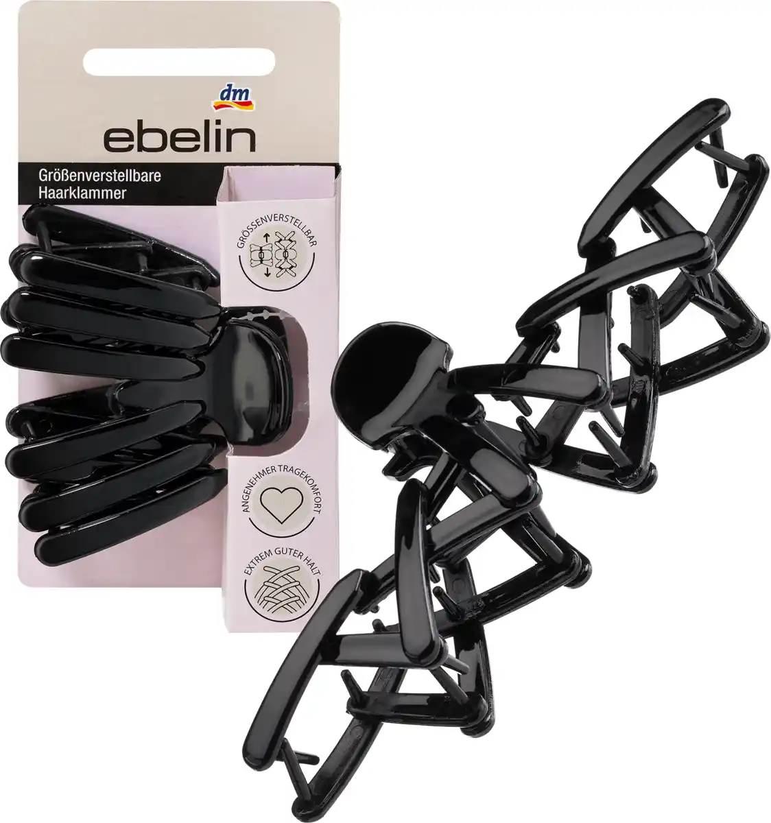 Bild 1 von ebelin Haarklammer größenverstellbar schwarz