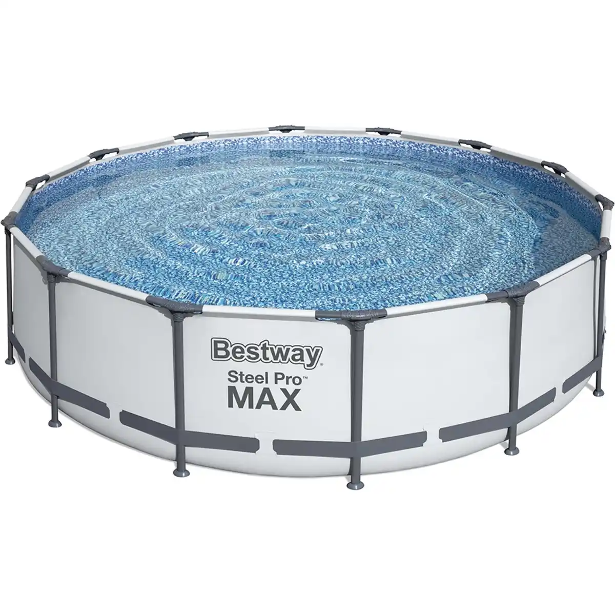 Bild 1 von Bestway Stahlrahmen-Pool Set Steel Pro Max Frame Ø 427 x 107 cm Rund Lichtgrau