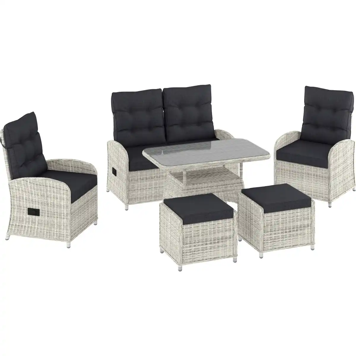 Bild 1 von Lounge-Set mit Esstisch Kalgan 6-teilig aus Wicker Eis-Grau