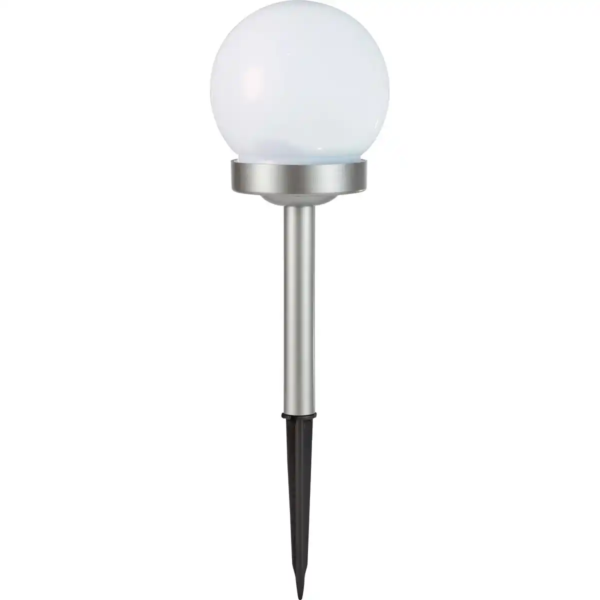 Bild 1 von Solar-Dekokugel mit Spieß Weiß-Silber