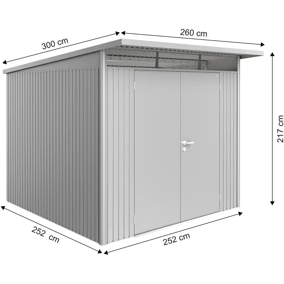 Bild 4 von Biohort Metall-Gerätehaus AvantGarde Gr. A7 silber-metallic Doppeltür