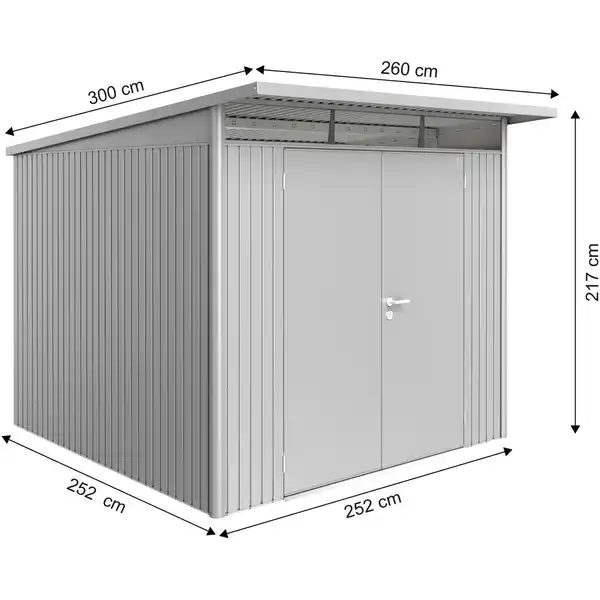 Bild 4 von Biohort Metall-Gerätehaus AvantGarde Gr. A7 silber-metallic Doppeltür